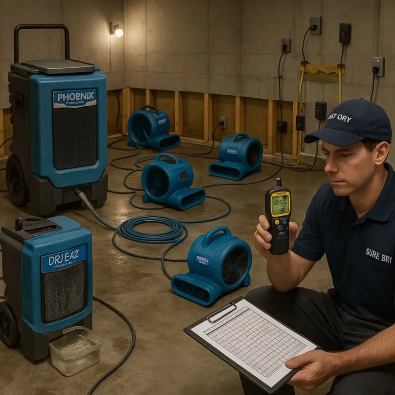 Structural Drying and Dehumidification process in Winslow, ME